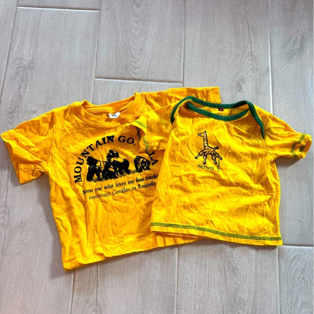 Two Yellow Kids (size 3-4T) T-Shirts from Kenya!